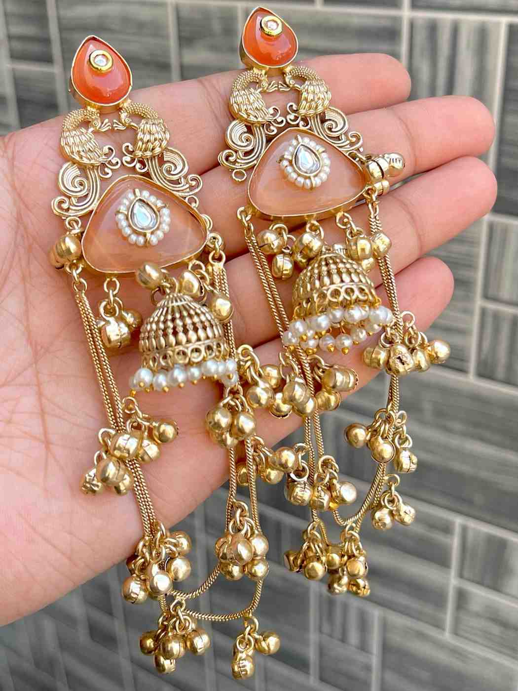 Kashmiri Big Size Jaipuri Statement Earrings
